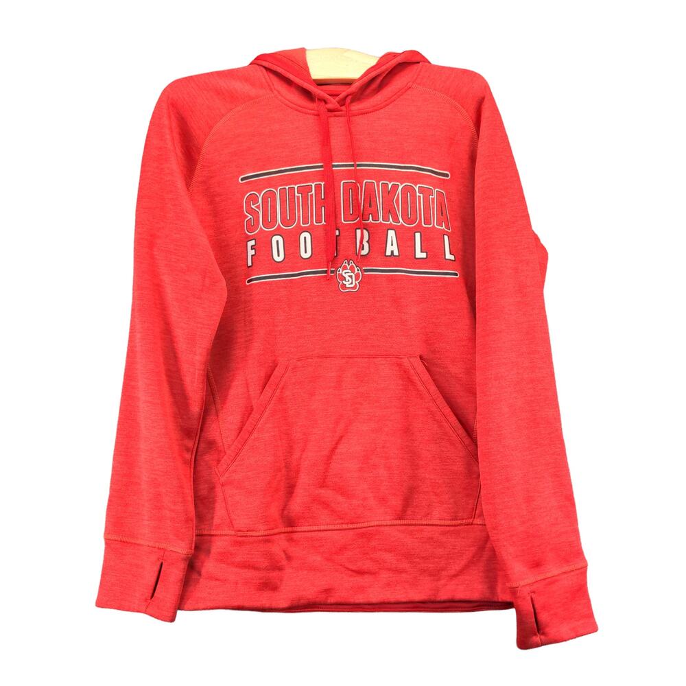 Adidas South Dakota Coyotes Football Pullover Hoodie Size M Red Logo